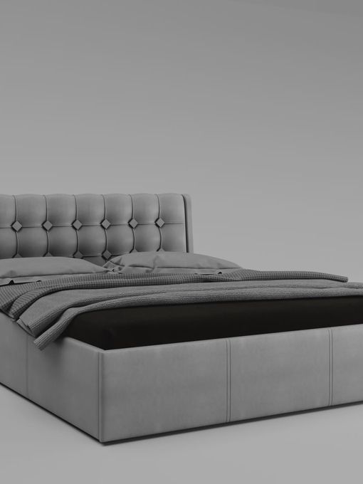 Кровать с подъёмным механизмом «Лагуна», экокожа, белая